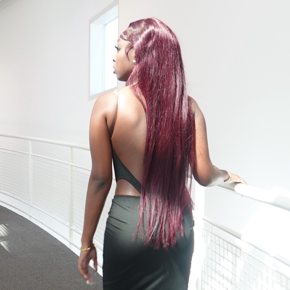 Elegant Straight #99J 5x5 Closure Wig - Picture 4 of 7